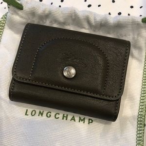 Longchamp leather card holder wallet